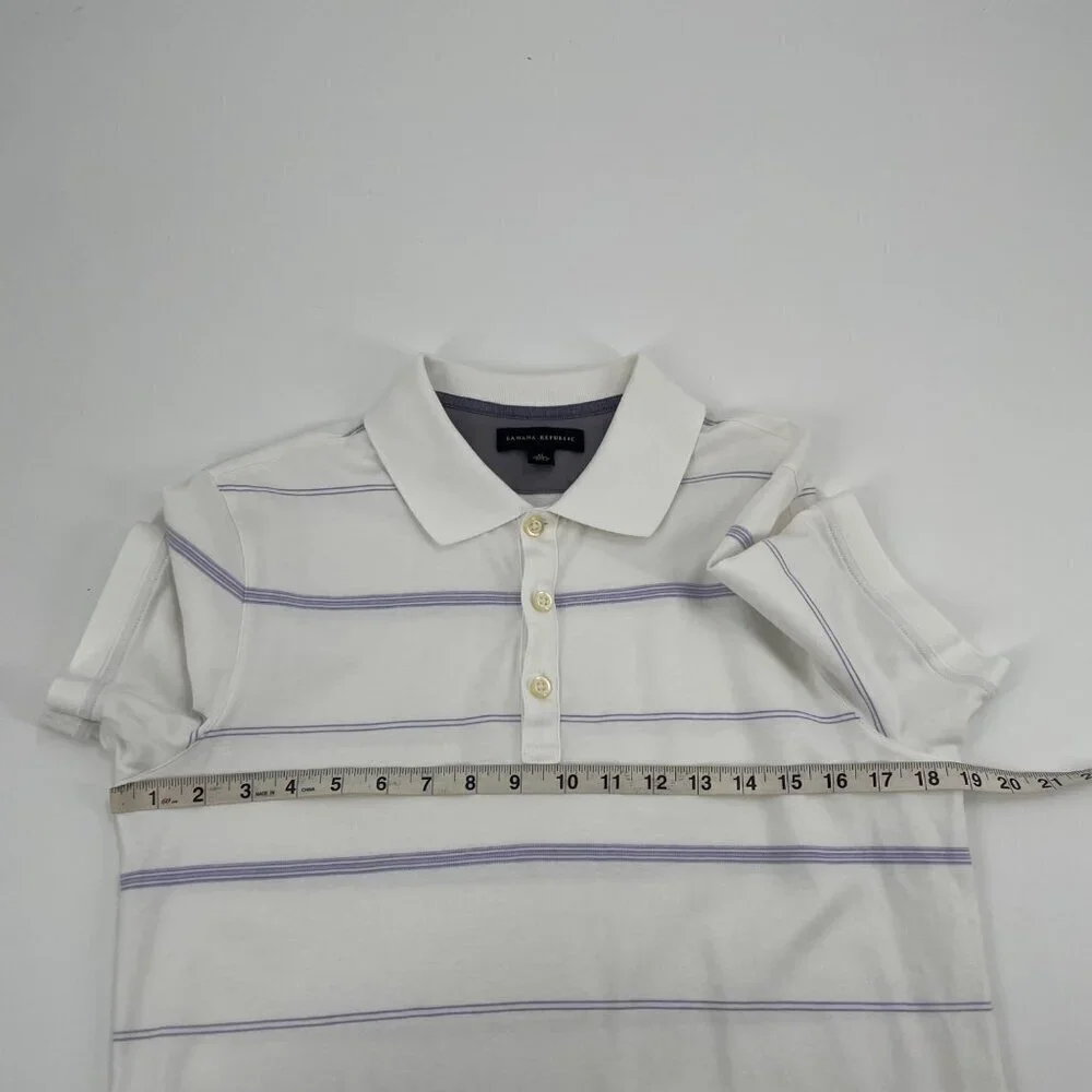 LOT of 3 Banana Republic Fitted Short Sleeve Polo Shirts Mens Medium Classic